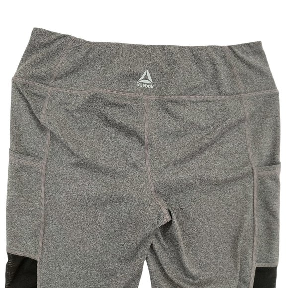 Reebok Capri Leggings Womens Size Medium Breathable Workout Running Gray - Picture 6 of 9